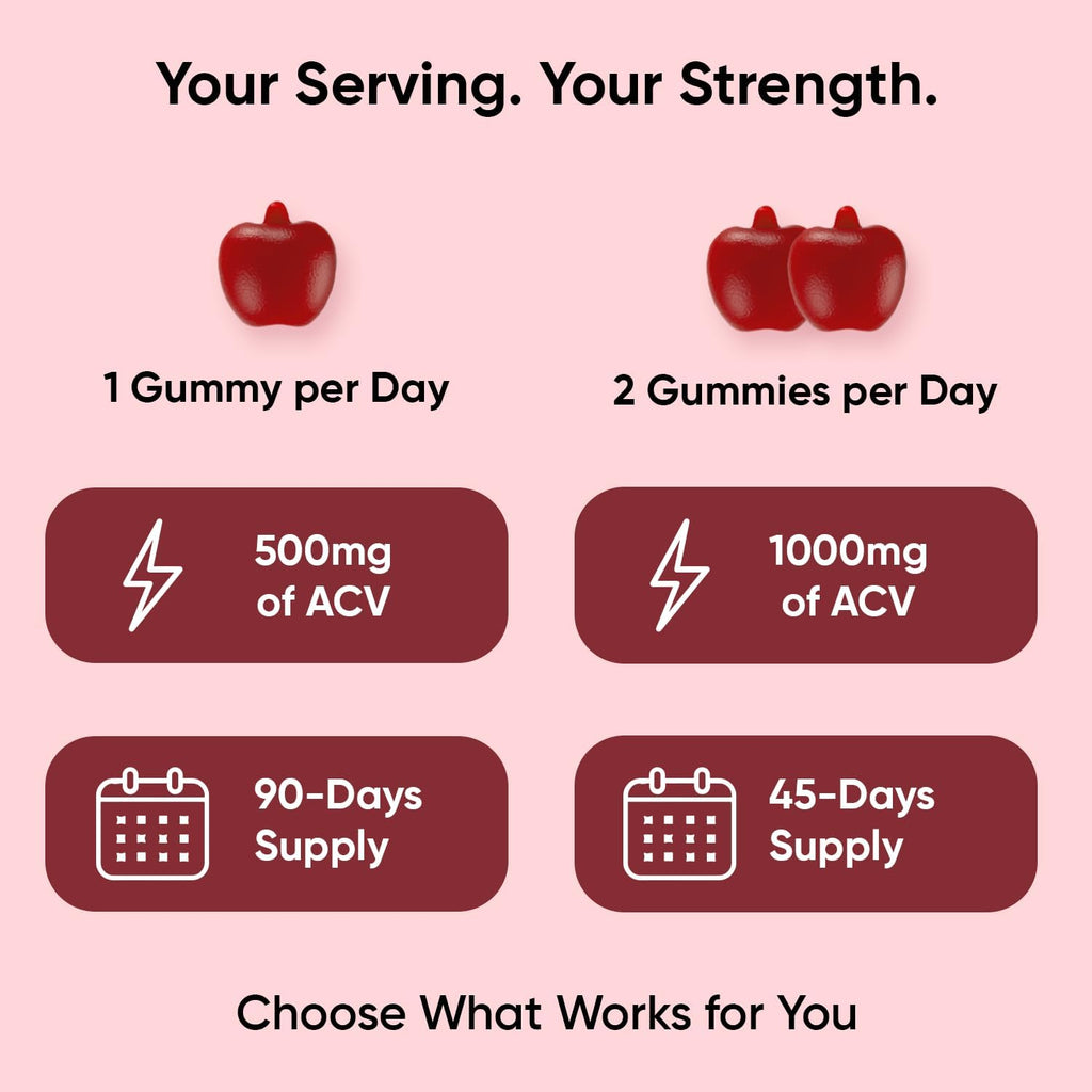 WeightWorld Apple Cider Vinegar Gummies with the Mother – 1000 mg, 90 Count
