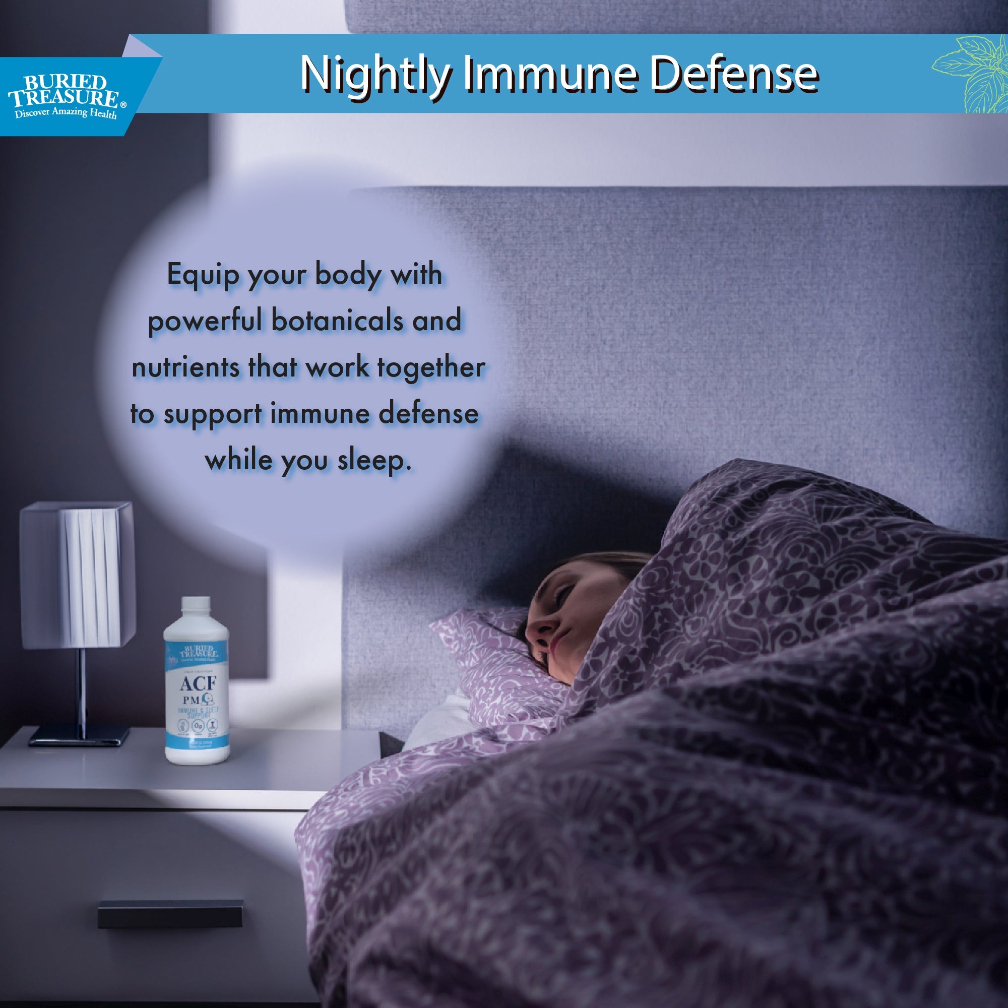 Buried Treasure Liquid Nutrients®  ACF PM – Melatonin-Free Liquid Nighttime Sleep Support