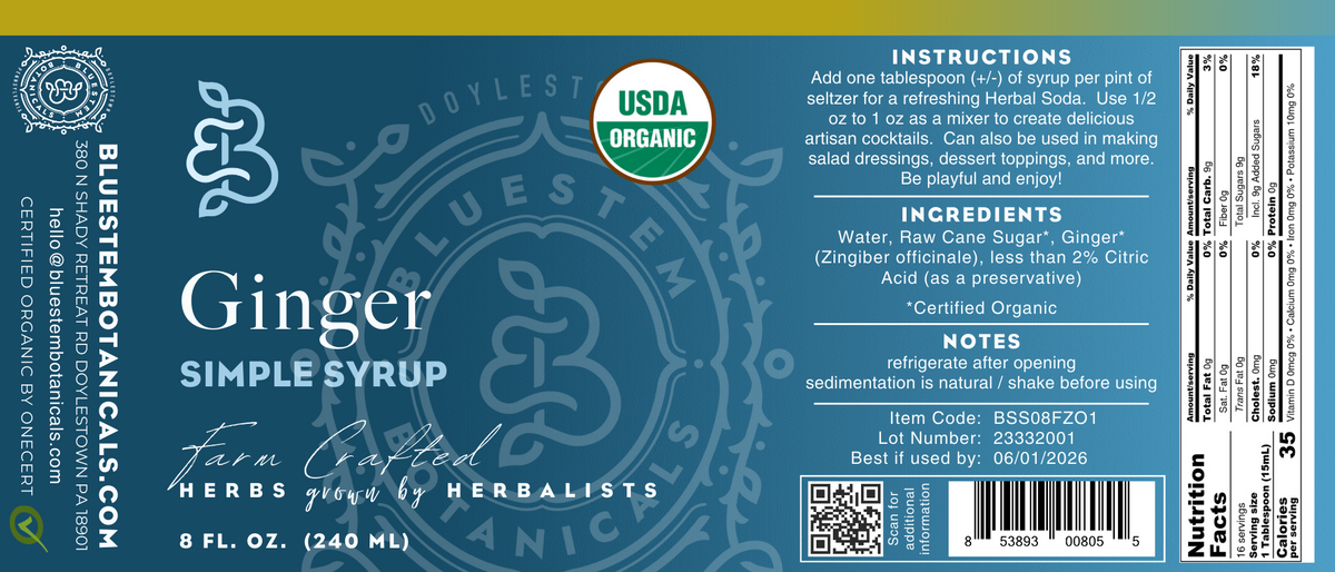 Ginger Simple Syrup - Certified Organic