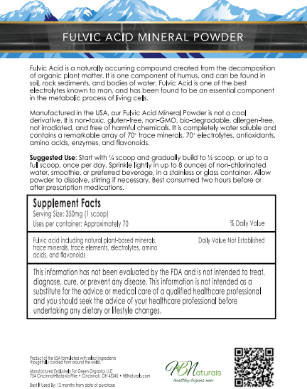 Fulvic Acid Mineral Liquid & Powder - Chelates Heavy Metals, 70+ Minerals & Electrolytes