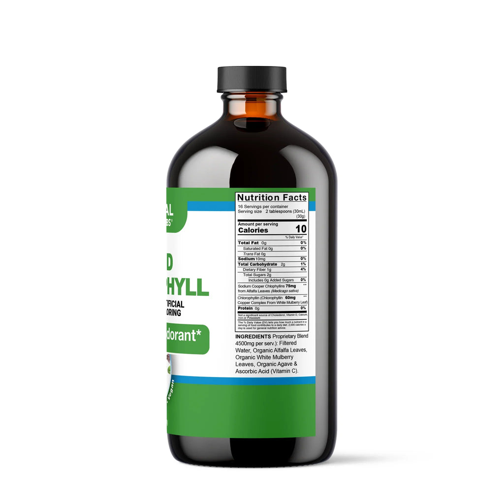 Organic Liquid Chlorophyll | Alfalfa & White Mulberry Detox Formula