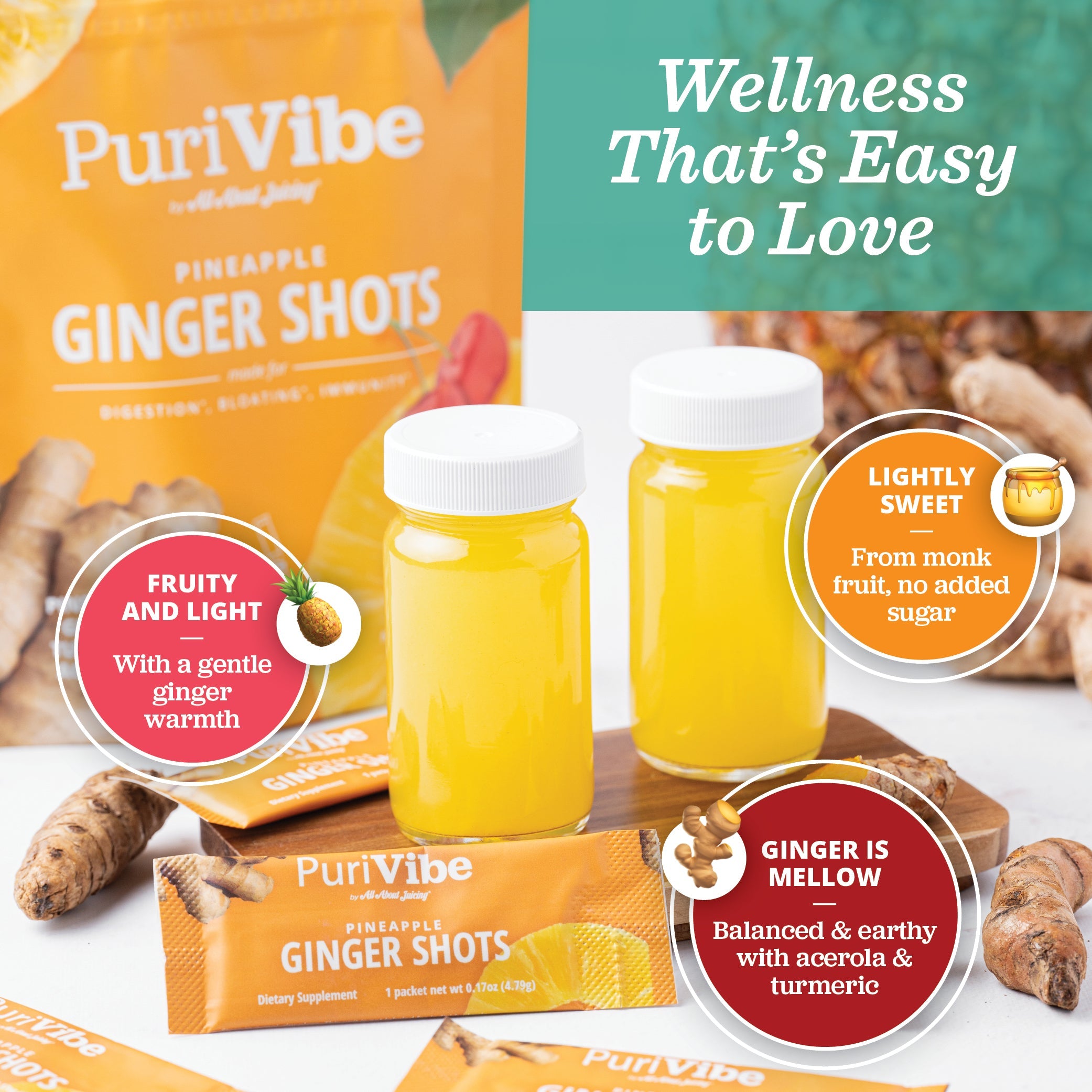 PuriVibe Pineapple Ginger Shots