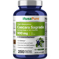 NusaPure Cascara Sagrada 10:1 Extract, 900 mg per Veggie Caps - 180 Capsules (Non-GMO, Vegan)