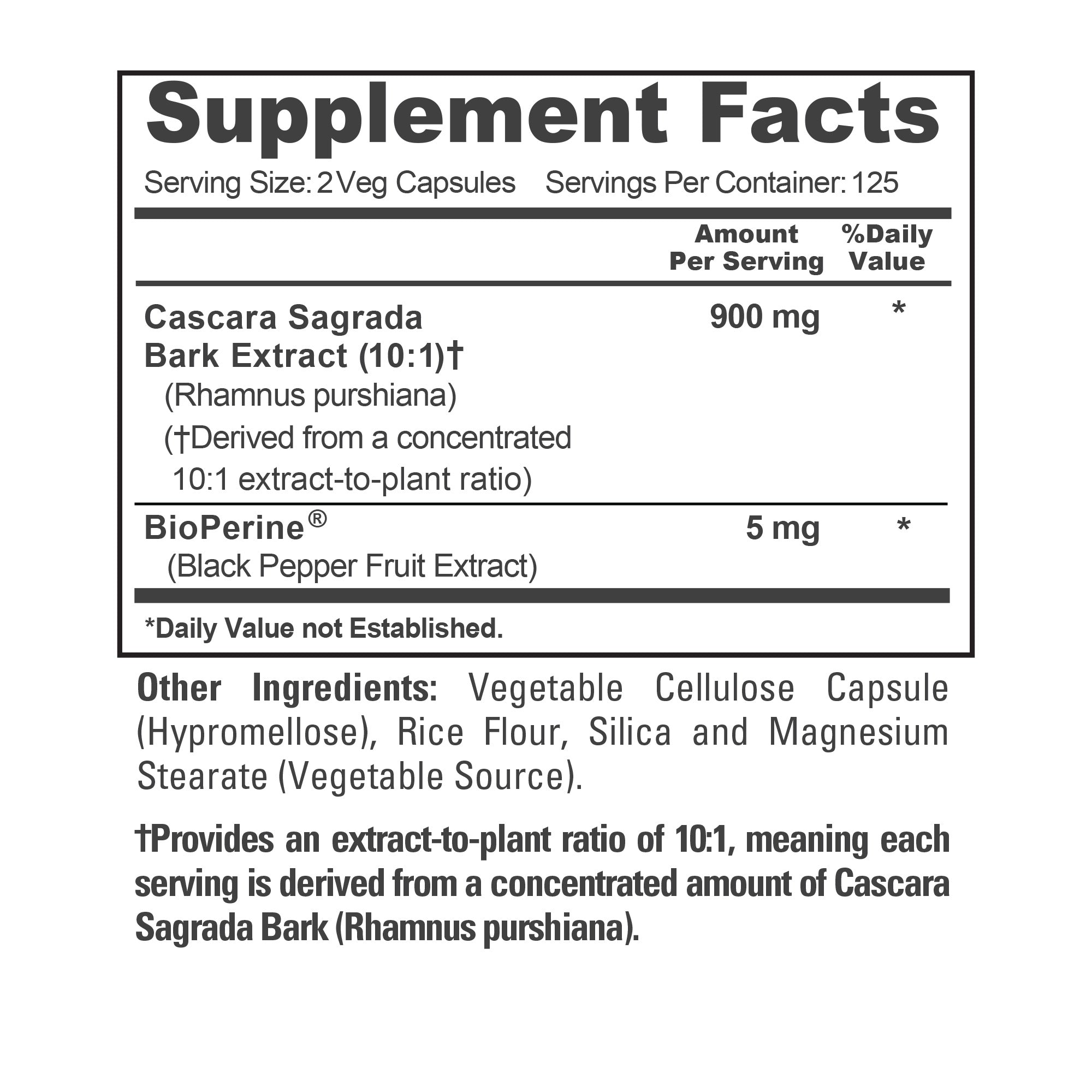 NusaPure Cascara Sagrada 10:1 Extract, 900 mg per Veggie Caps - 180 Capsules (Non-GMO, Vegan)