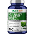 NusaPure Oregano Oil Extract 307mg | 200 Veggie Powder Capsules | Naturally Occurring Carvacrol | Non-GMO and Vegan Extract 65:1
