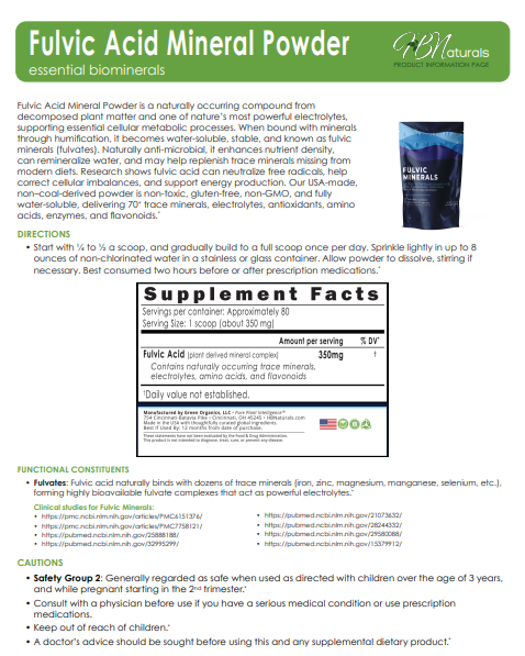 Fulvic Acid Mineral Liquid & Powder - Chelates Heavy Metals, 70+ Minerals & Electrolytes
