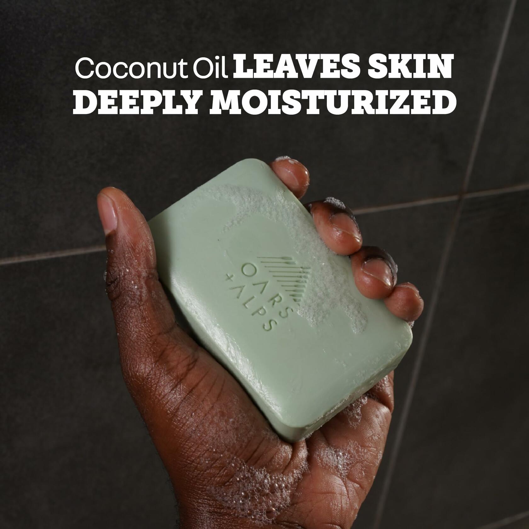 Oars + Alps Exfoliating Moisturizing Bar Soap Men Deep Clean Epsom Salt 1pk