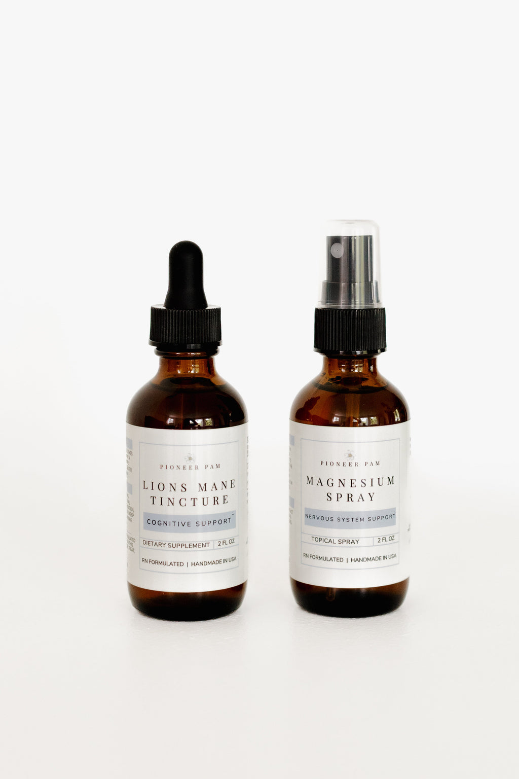 Brain Power Combo: Focus, Mental Health, Nervous System Support- Lions Mane Tincture + Magnesium Spray