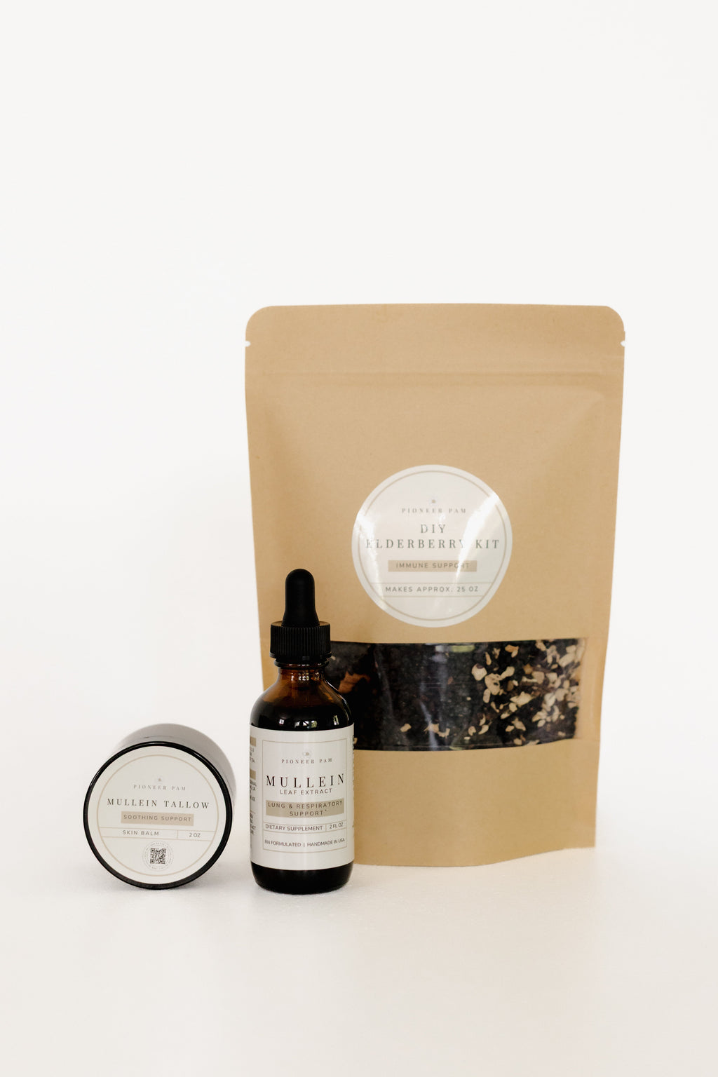 Immunity Combo: Immune System & Respiratory Support- Mullein Tincture + Elderberry Kit + Mullein Tallow